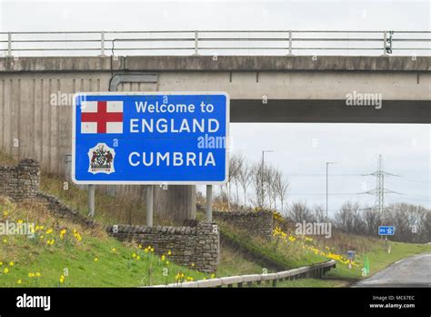 Welcome To England Sign On The M6 Motorway Stock Photo Alamy