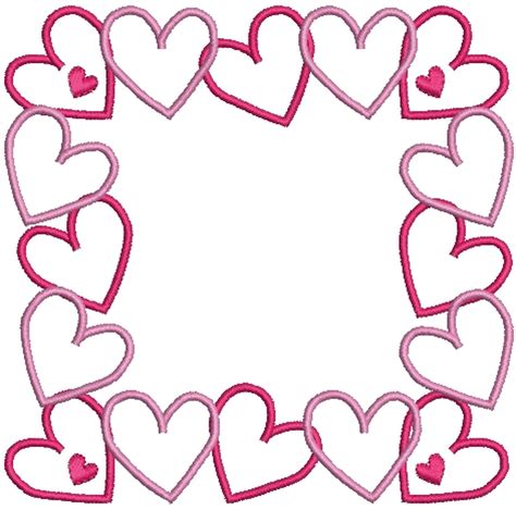 Heart Font Frames Machine Embroidery Designs