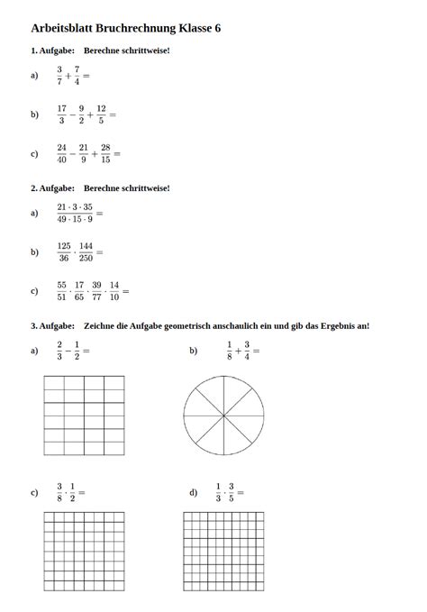 Wie viele brüche gibt es? Arbeitsblatt Bruchrechnung Bruchrechnen Aufgaben Zum ...