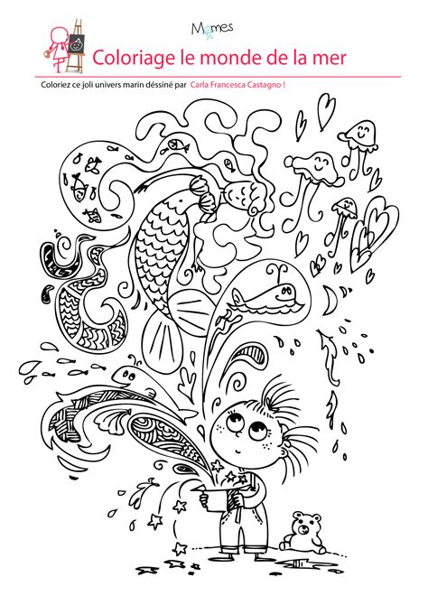 Vous trouverez une variété de beaux dessin à imprimer pour ensuite les colorier. Coloriage le monde de la mer - Momes.net
