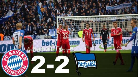 bayern munich vs hertha berlin 2 2 all goals and highlights 1 10 17 bundesliga 2017 18 hd youtube