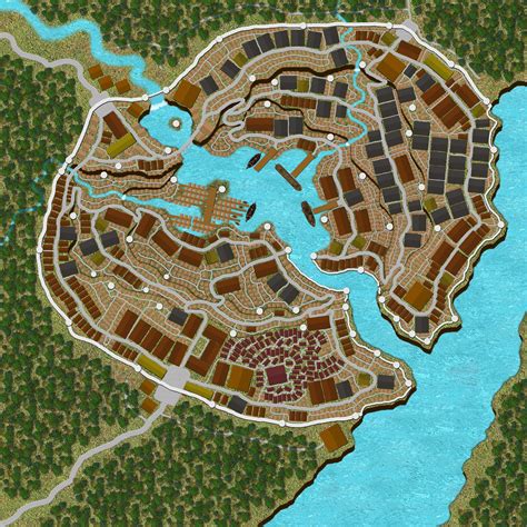 Fantasy World Map Fantasy City Map Map Art Illustration
