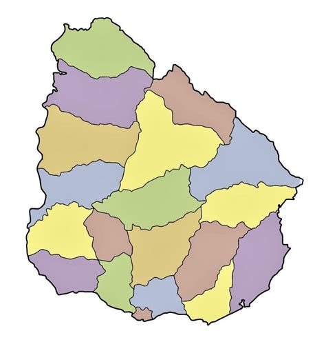 ⊛ Mapa De Uruguay 🥇 Político And Físico Nombres Colorear 2022