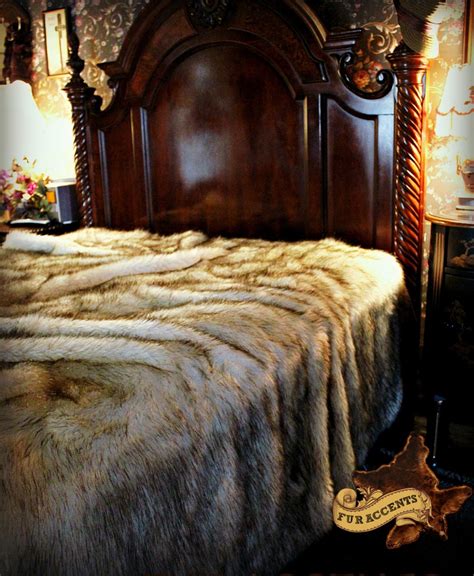 Luxury Faux Fur Bed Spread Comforter Throw Blanket Or Etsy
