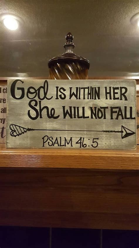 God Is Within Her She Will Not Fall Psalm 465 Wood Sign