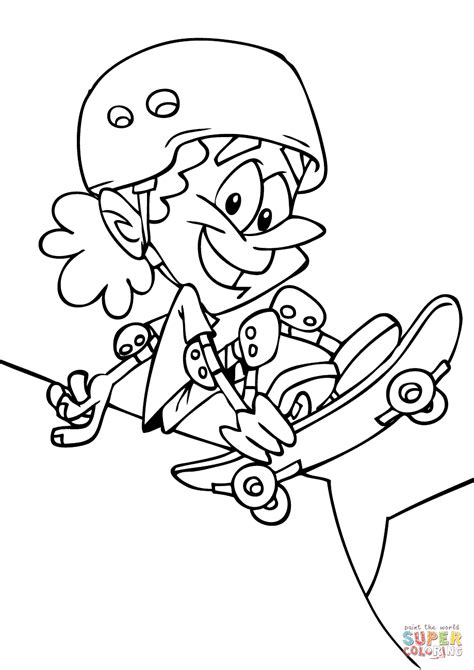 Ausmalbild Cartoon Skateboard Mädchen Ausmalbilder Kostenlos Zum