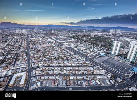 Las Vegas From Above Skyline Stock Photo Alamy