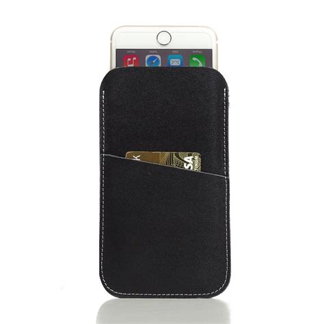 Holds 6 cards & cash. iPhone 6 6s Leather Card Holder Case :: PDair Sleeve Pouch Holster