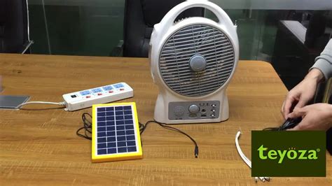 Teyoza 12 فولت Acdc الطاقة الشمسية القابلة لإعادة الشحن الجدول مربع المشجعين Exlectric مع مصباح