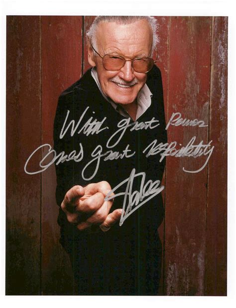 Aacs Autographs Stan Lee Autographed With Great Power Comes Great