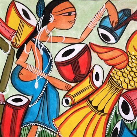 Sweet Music Santal Painting Folk Art Painting Indian Folk Art