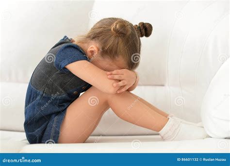 Sad Little Girl Stock Photo Image Of People Cute Stress 86601132