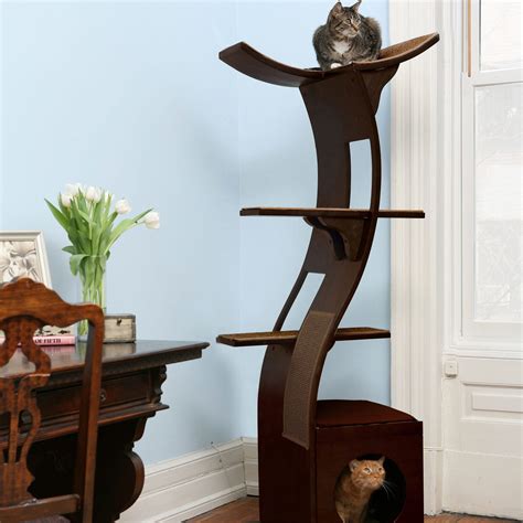 Lotus Cat Tower The Refined Feline A Cat Tower In A Modern Design