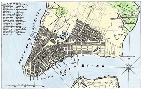 Manhattan Map 1789 For Sale As Framed Prints Photos Wall Art And