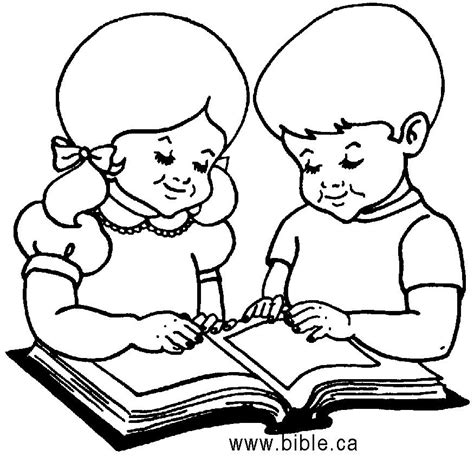 Dibujos De Ninos Leyendo Un Libro Para Colorear - páginas para colorear
