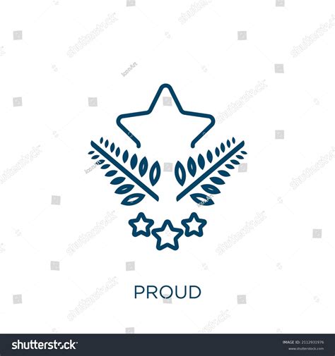 Proud Icon Thin Linear Proud Outline Stock Vector Royalty Free