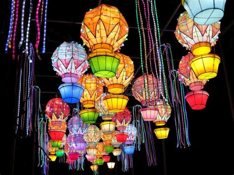 Traditional Colorful Chinese Lanterns At Festival Of Light Editorial