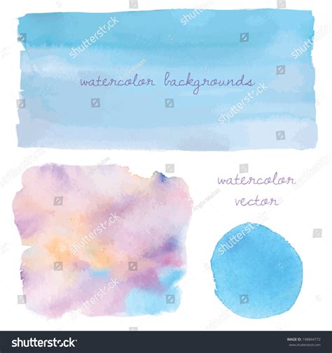 Blue Ombre Watercolor Background With Watercolor Circle And Wet