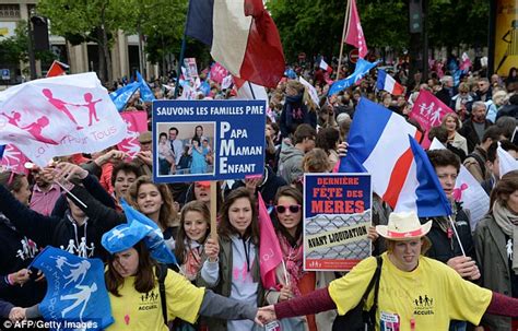 france protest thousands of parisians march in demonstration over gay marriage daily mail online
