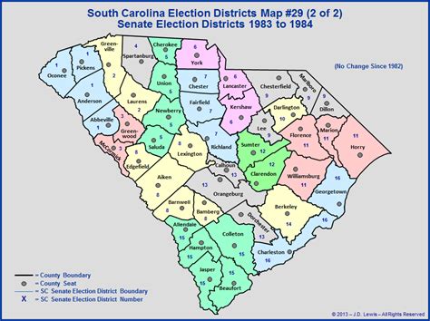 The South Carolina General Assembly Election Districts Map 29 1983