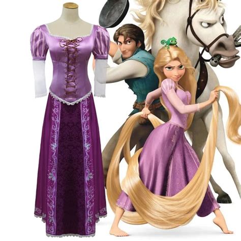 2018 Adult Rapunzel Cosplay Purple Dress Costume Women Tangled Rapunzel Princess Fancy Dresses