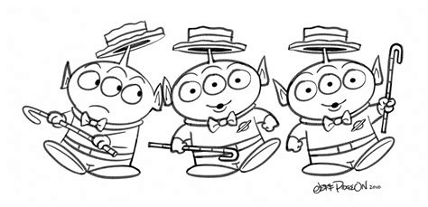 One of them is right here, waiting to be colored. three toy story aliens | Another piece for the Cartoon Art M… | Flickr