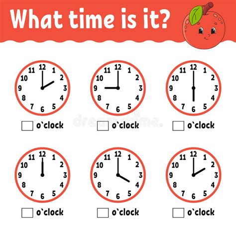 Learning Time On The Clock Educational Activity Worksheet For Kids And