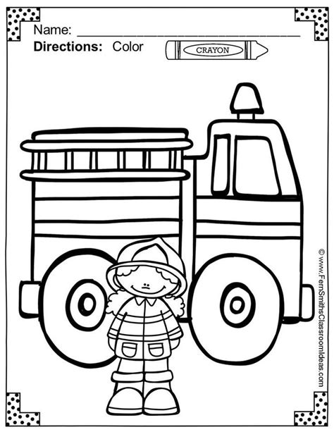 Fire Safety Coloring Sheets Clip Art Library