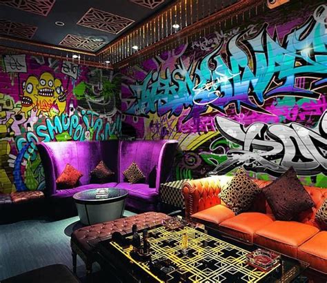 Custom Wall Mural Graffiti Room Graffiti Bedroom Graffiti Wallpaper