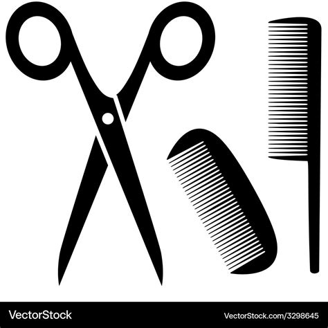 Barber Tools Icon With Scissors And Comb Vector Image