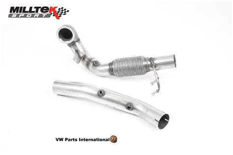 Vw Golf Mk7 5 Gti Milltek Sport Performance Exhaust Cast Downpipe With De Cat And Gpf Opf Bypass