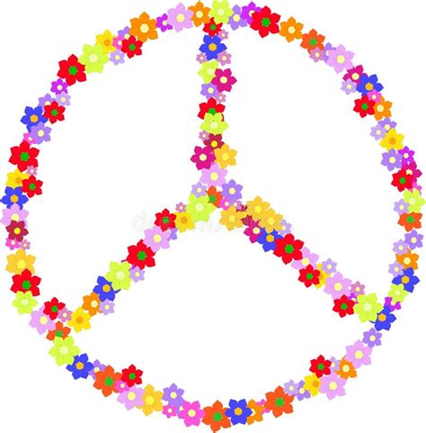 Vector Of Peace Hippy Sign Made Of Flowers Stock Photo Image Of