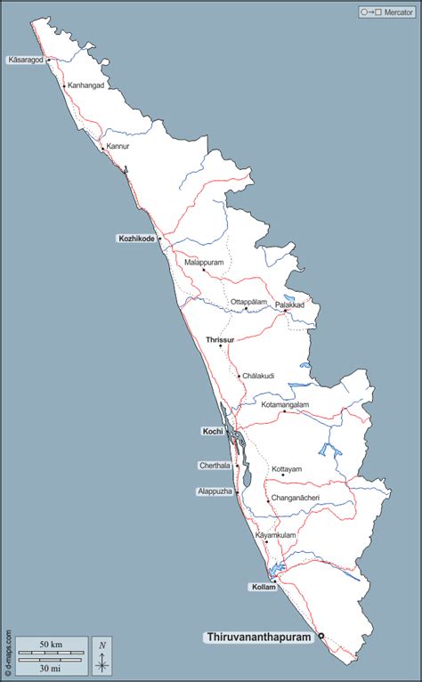 Kumarakom kerala tourist place map. Kerala free map, free blank map, free outline map, free ...
