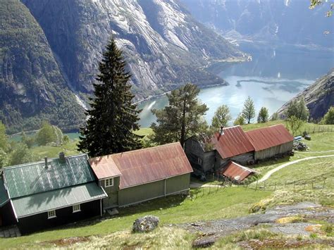 Kjeåsen Norway A Tiny Little Farm Up In The Mountain In Eidfjord Just