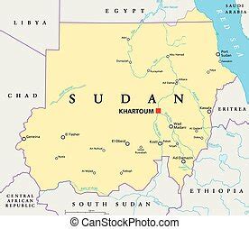 Sudan Political Map Highly Detailed Vector Map Of Sudan With