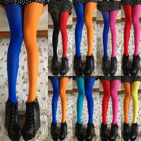 Sexy Womens Patchwork Ab Velvet Socks Candy Color Elastic Pantyhose