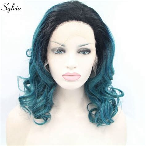 Sylvia Heat Resistant Fiber Hair With Dark Roots Mixed Green Curly