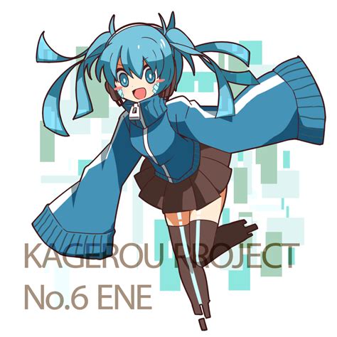 Safebooru 1girl Blue Eyes Blue Hair Dadadanoda Ene Kagerou Project