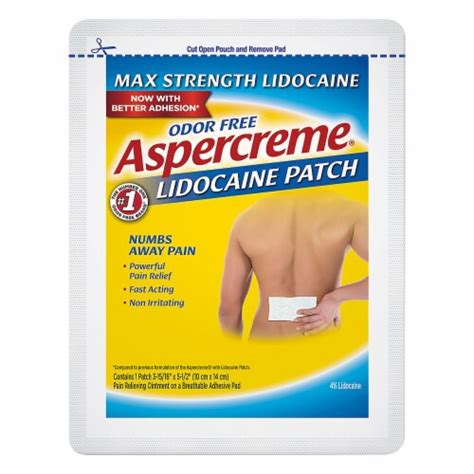 Aspercreme Odor Free Lidocaine Patch 1 Ct Kroger
