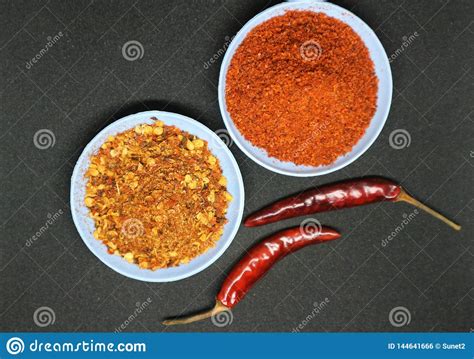 Chili Red Pepper Flakes And Chili Powder Burst Stock Photo Image Of
