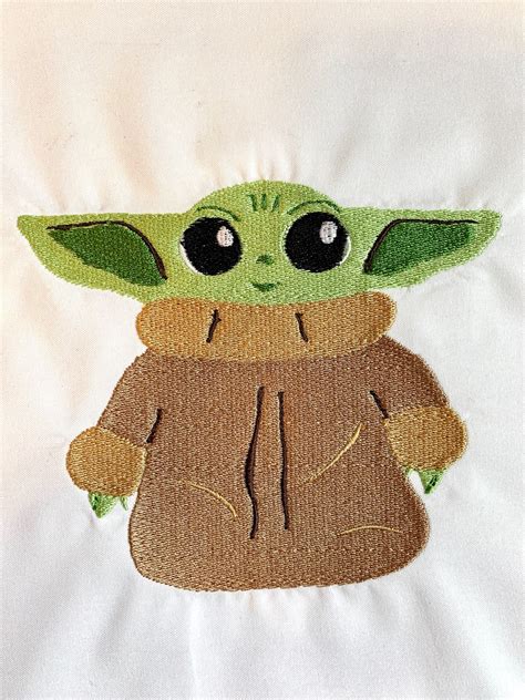 Baby Yoda Machine Embroidery Design Etsy