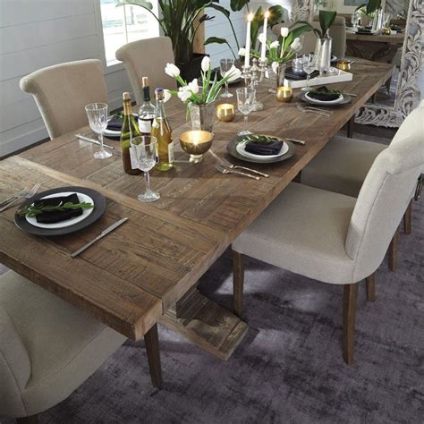 Sophia Rustic Lodge Rectangular Brown Distressed Pine Extendable Dining Table