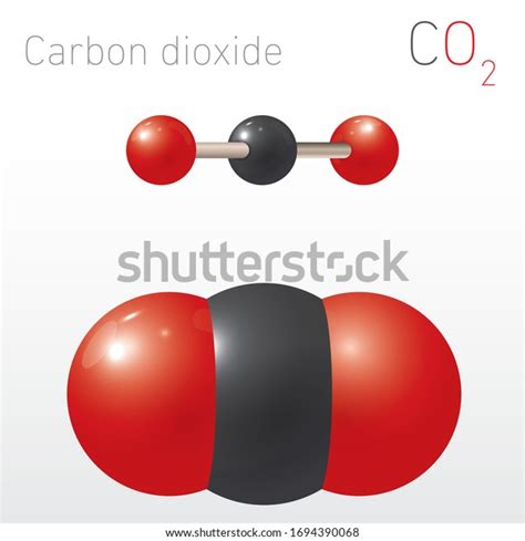 Carbon Dioxide Co2 Structural Chemical Formula Stock Vector Royalty