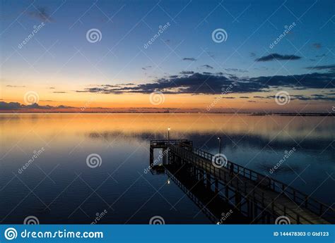 Sunset At Daphne Bayfront Park Stock Image Image Of View Pier 144478303