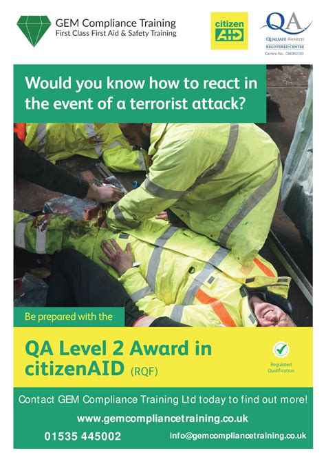 Citizenaid Level 2 Course First Aid Training Bradford Keighley