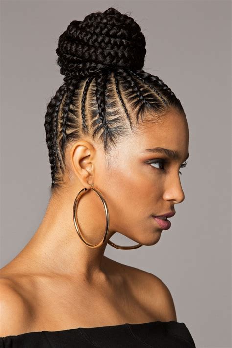 African American Braided Hairstyles In A Bun Bun African Braided American Hairstyles Updo Hair