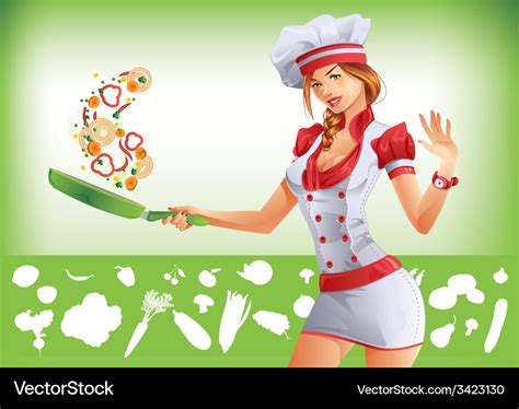 Sexy Girl Chef Royalty Free Vector Image Vectorstock Hot Sex Picture