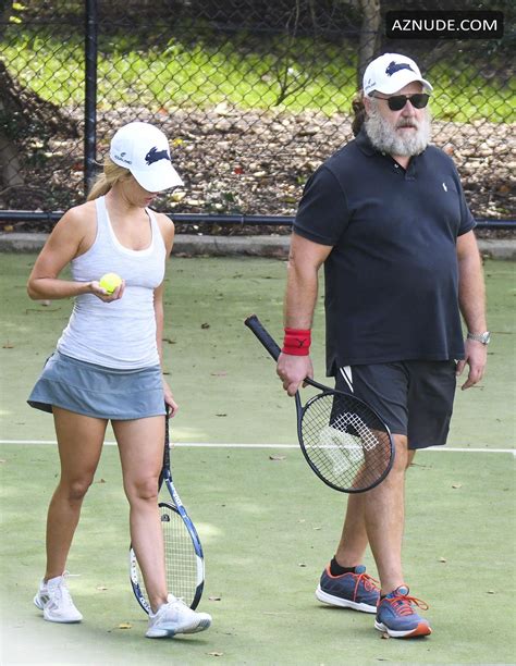 Britney Theriot Sexy Hits The Courts With Russell Crowe For Their
