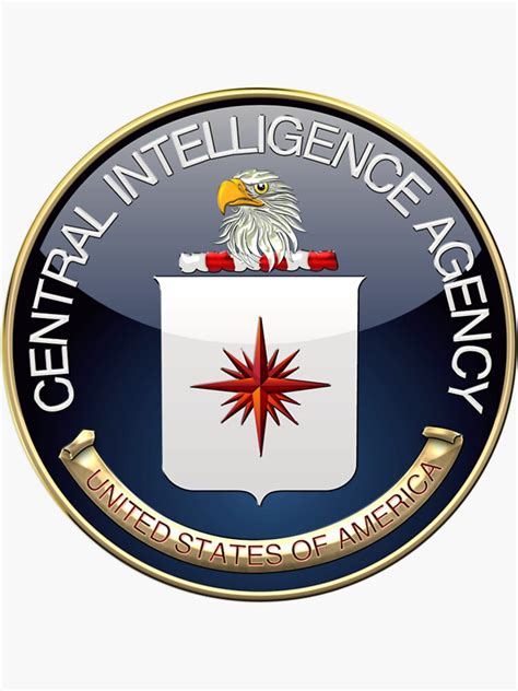 Central Intelligence Agency Cia Emblem 3d On Black Velvet Sticker
