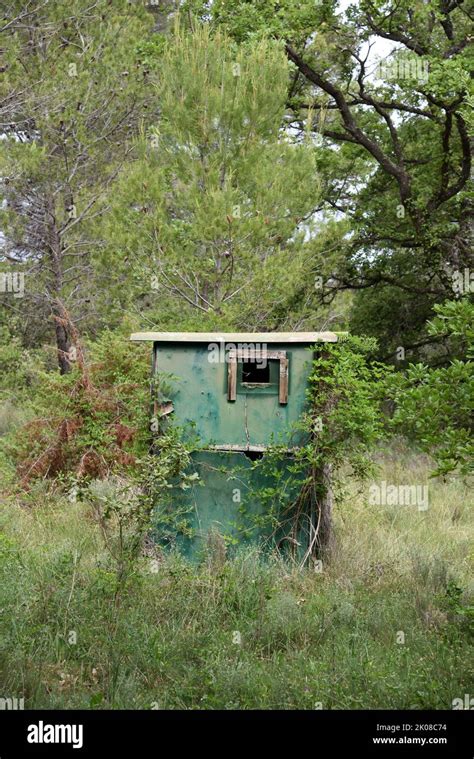 Green Wooden Hut Hunting Hide Hunting Blind Or Hunters Hide In